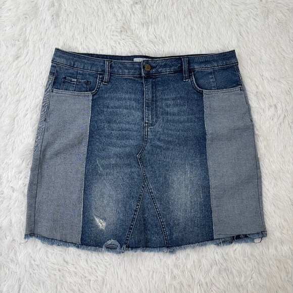 Libby Edelman Denim Y2K‎ Mini Skirt Size Large - Picture 1 of 6